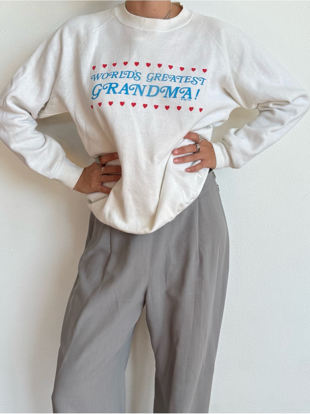 Vintage American Apparel 1987 World's Greatest Grandma Sweatshirt